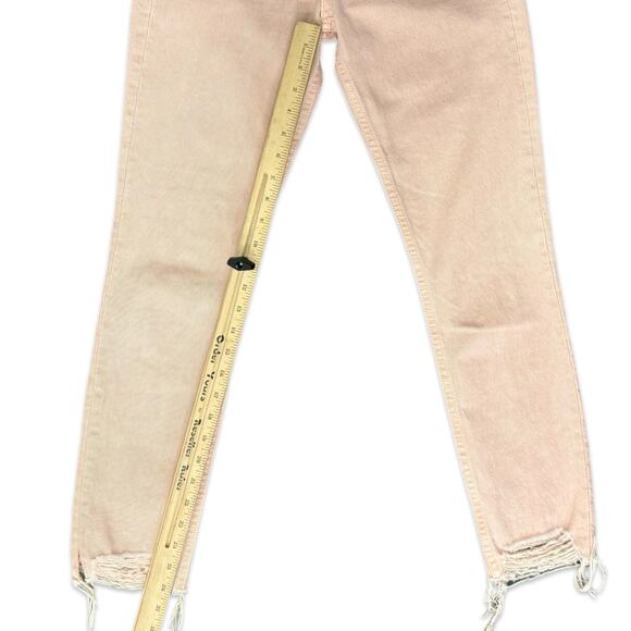 GRLFRND Karolina High-Rise Skinny Jeans Lucid Dreams Baby Pink size 23 Raw Hem - Picture 3 of 13